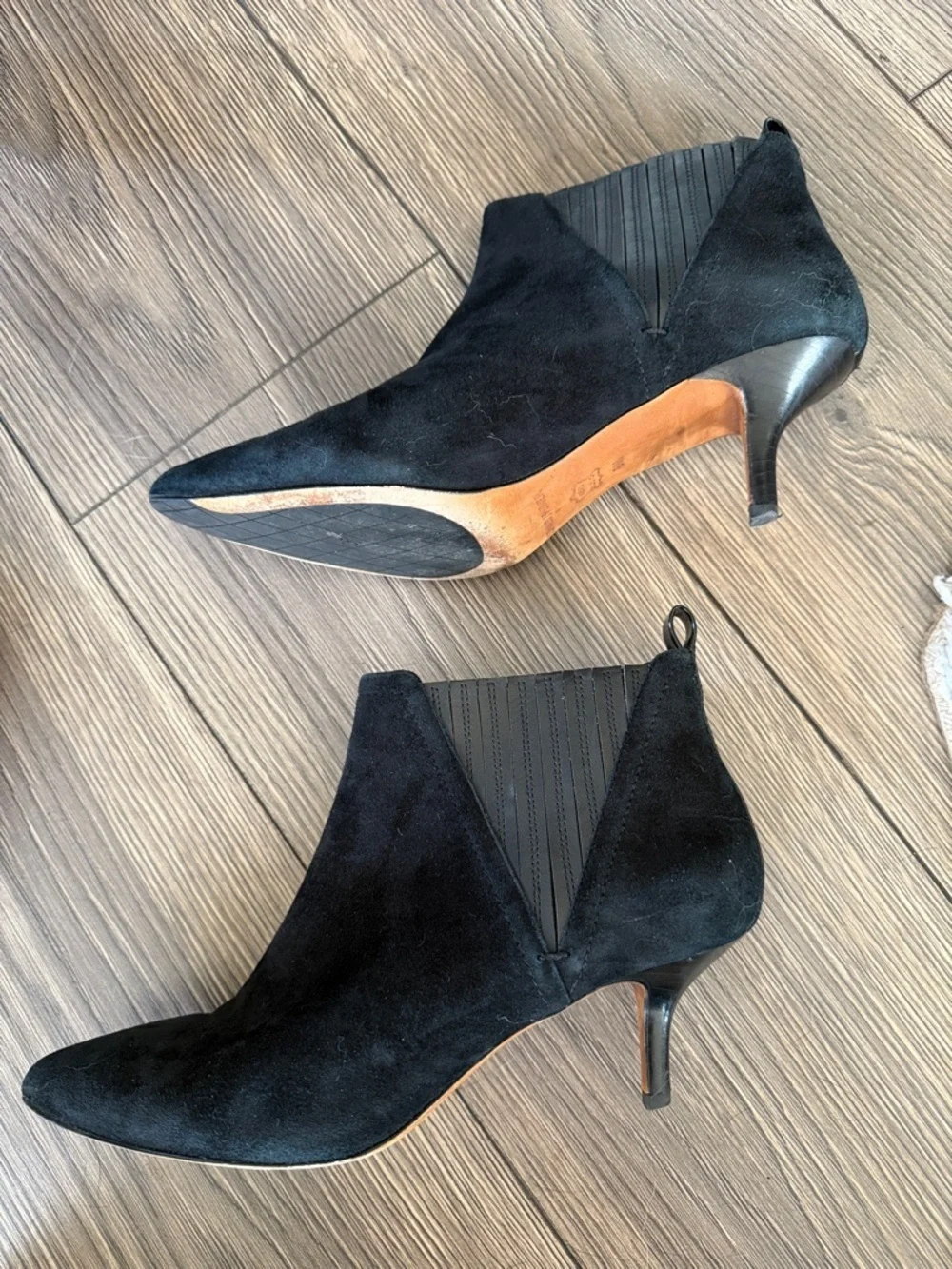 Donald J. Pliner Black Suede Pointed Ankle Booties size 8